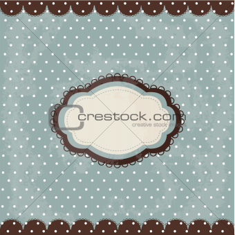 Vintage polka dot design, brown frame