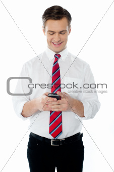Business person texting