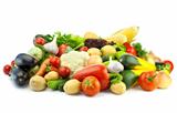 Healthy Eating / Assortment of Organic Vegetables /  Isolated 