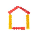 House made of Dowels Isolated on White Background