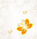 Abstract butterfly on ornamental background