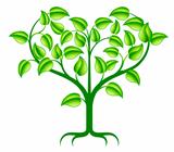 Green heart tree illustration