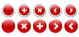 Red high-detailed buttons for web design. Vector.