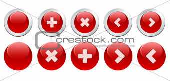 Red high-detailed buttons for web design. Vector.