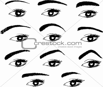 various shapes of eyebrows