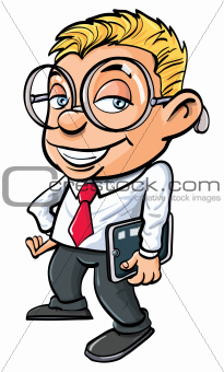 Cartoon cute nerdy office worker
