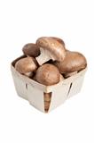 fresh mushroom champignons in the basket