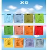 Colorful calendar for 2013
