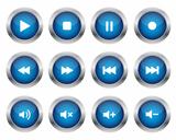 Blue multimedia buttons