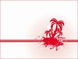 Abstract vector of red palm tree