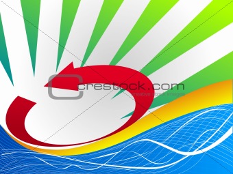 vector of sunset on green background with aero 