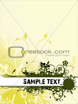 vector sample text on yellowish background of floral design