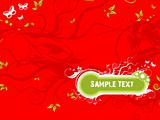 vector sample text floral grunge background in red 