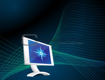 compass on computer vector background 