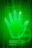 Vector digital Scan of Hand verification on green background