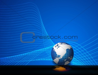 Vector of globe on a blue abstract background