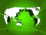 vector wallpaper of world map on green background 