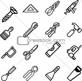 Tool icon series set