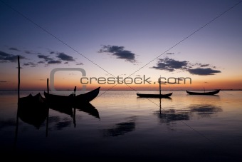 Boat Sillhouettes at Sunset