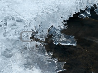 Ice cover over the lake