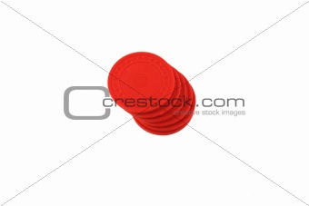 Isolated Red Poker Chips
