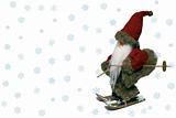 Santa Claus with ski and snow 2