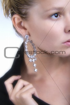 Model presenting jewelery