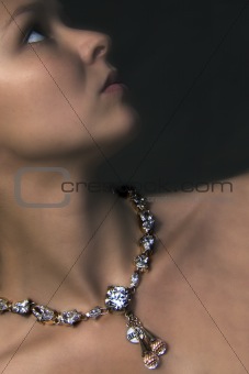 Model with diamond necklace