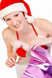 Christmas Elf unpacking her present