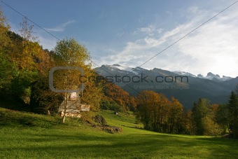 Farm Field in The Alps