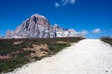 Dolomites path with mountain