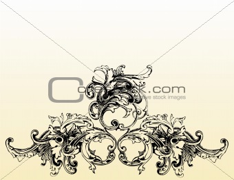 Grunge floral ornament illustration