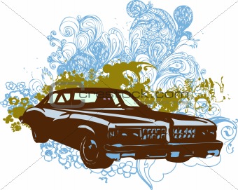 Retro style car illustration