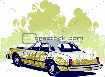 Floral car illustration