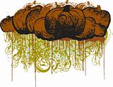 Stylized grunge pumpkins illustration