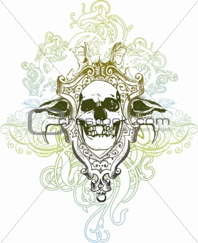 Trophy skull illustration