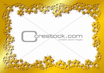 Snow crystals gold frame
