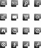 Set vector buttons on white background with pictograms for web