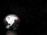 globe floating on the sky vector background in the night