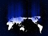 globe in blue light vector background