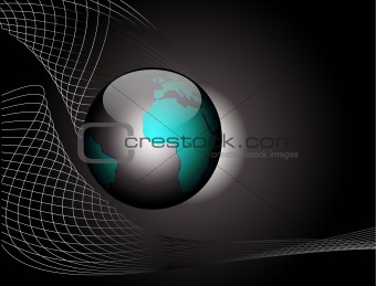 vector globe black abstract background
