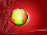 vector globe red abstract background