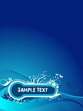 Sample text floral grunge background in blue