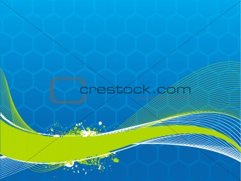 Vector grunge wave on blue background, illustration
