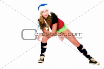 Girl with Christmas clothes