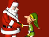Elf Shaking Hands with Santa
