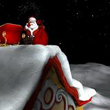 Santa Going Down Chimney 1