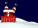Santa Going Down Chimney 2