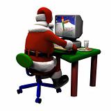 Santa Working on a Computer