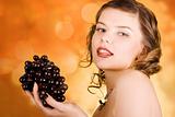 girl with grapes